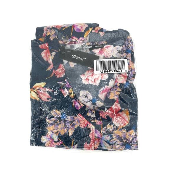 Tolani Collection ruffle collar blue floral button down blouse Size 3X - Picture 8 of 11